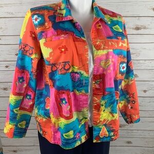 Coldwater Creek Pink & Orange Lightweight Jacket